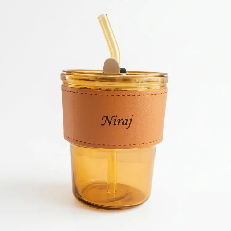 Coffee Mug with Leather Sleeve